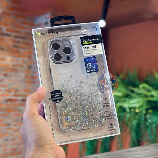 Ốp lưng kim tuyến 3D SwitchEasy Starfield IPhone 16 Pro Max / 16 Pro