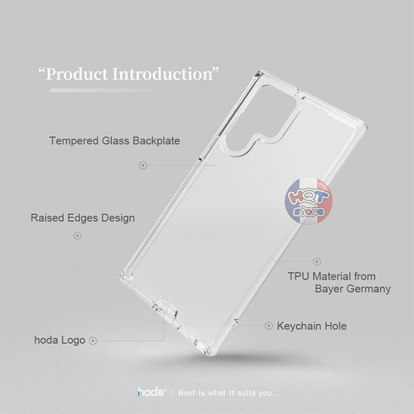 Ốp lưng kính cường lực HODA Crystal Pro Glass Case Samsung S22 Ultra