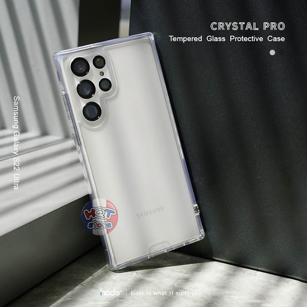 Ốp lưng kính cường lực HODA Crystal Pro Glass Case Samsung S22 Ultra