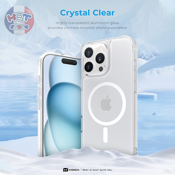 Ốp lưng kính HODA Crystal Pro Magsafe iPhone 16 Pro Max / 16 Pro