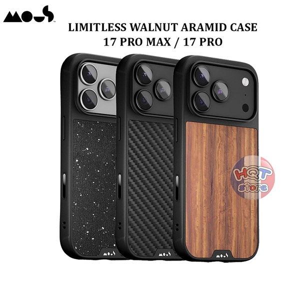 Ốp lưng Mous Limitless Walnut Aramid Case iPhone 17 Pro Max 17Pro