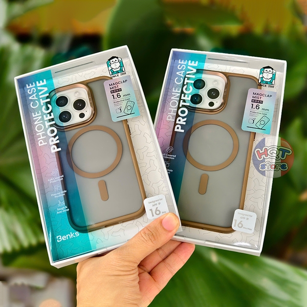 Ốp lưng nhám Benks MagClap Mist 1.6mm cho Phone 16 Pro Max / 16 Pro