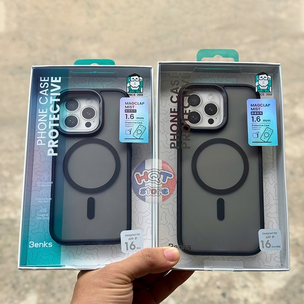 Ốp lưng nhám Benks MagClap Mist 1.6mm cho Phone 16 Pro Max / 16 Pro