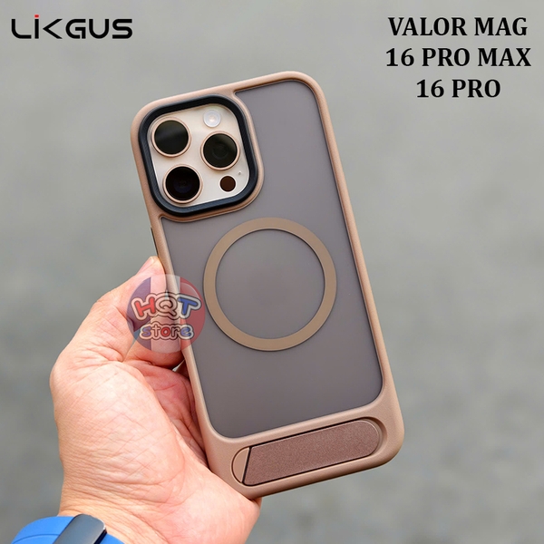 Ốp lưng nhám Likgus Valor Mag iPhone 16 Pro Max / 16 Pro có giá đỡ