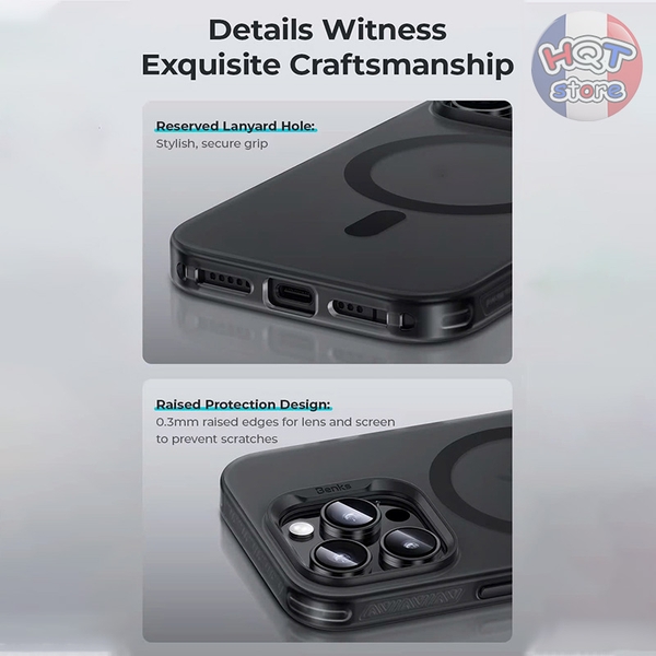 Ốp lưng nhám mờ Benks Lucid Armor cho IPhone 16 Pro Max / 16 Pro