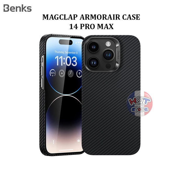 Ốp lưng sợi carbon 600D Benks MagClap ArmorAir Case IPhone 14 Pro Max