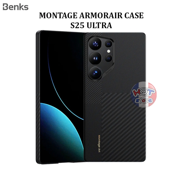 Ốp lưng sợi carbon 600D Benks Montage ArmorAir Case cho S25 Ultra