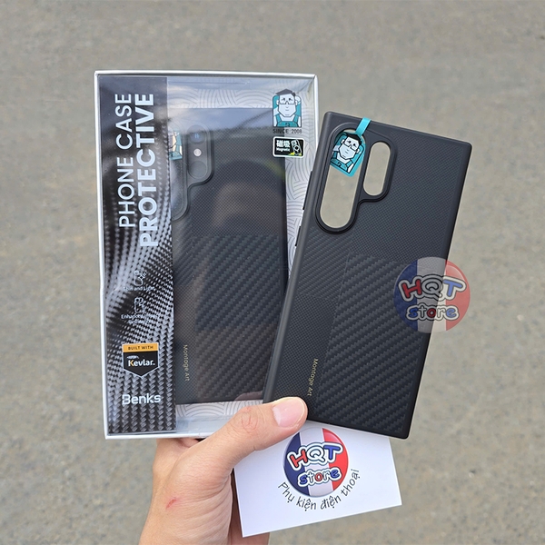 Ốp lưng sợi carbon 600D Benks Montage ArmorPro Case cho S24 Ultra