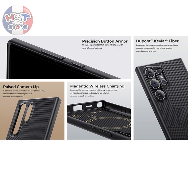 Ốp lưng sợi carbon 600D Benks Montage ArmorPro Case cho S24 Ultra