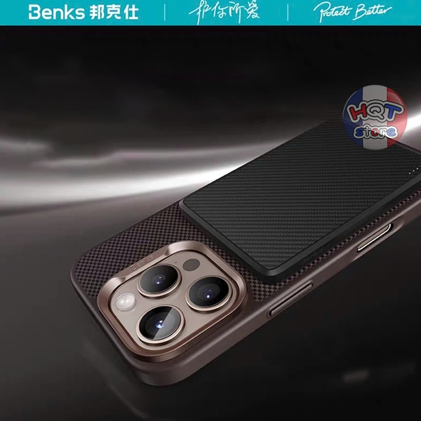 Ốp lưng sợi carbon Benks ArmorTint PRO S3 Case IPhone 16 Pro Max 16 Pro