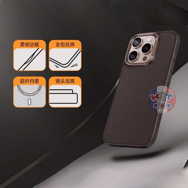 Ốp lưng sợi carbon Benks ArmorTint PRO S3 Case IPhone 16 Pro Max 16 Pro