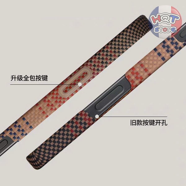 Ốp lưng sợi carbon PITAKA PitaTap cho iPhone 16 Pro Max (nút camera)