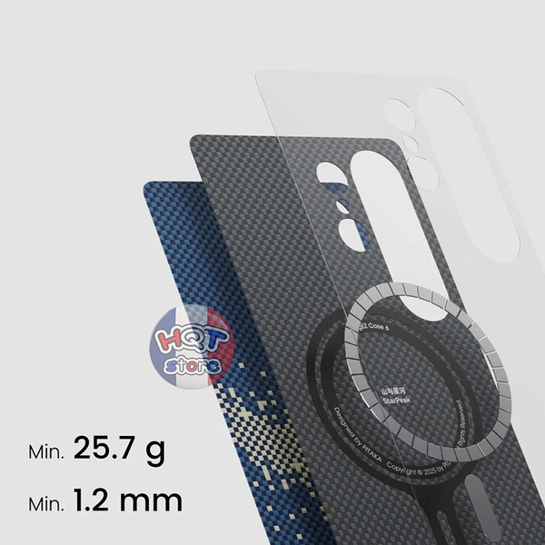 Ốp lưng sợi carbon PITAKA StarPeak Tactile Woven Case cho S25 Ultra mỏng nhẹ