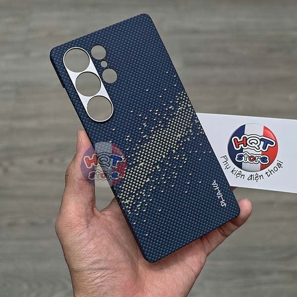 Ốp lưng sợi carbon PITAKA StarPeak Tactile Woven Case cho S25 Ultra mỏng nhẹ