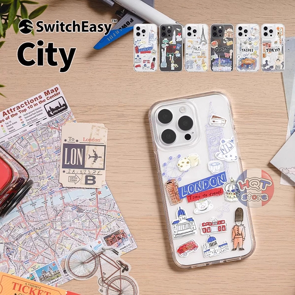 Ốp lưng trong suốt có hình SwitchEasy City IPhone 15 Pro Max 15 Pro