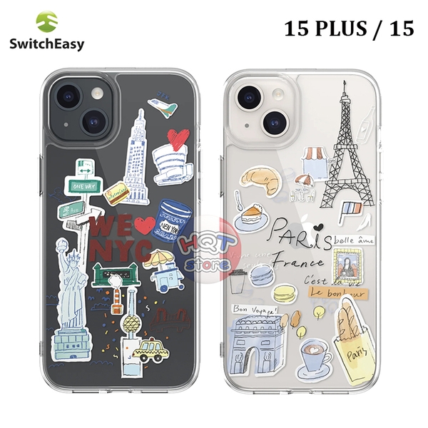 Ốp lưng trong suốt có hình SwitchEasy City cho IPhone 15 Plus / 15