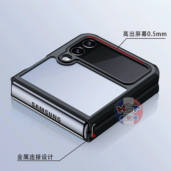 Ốp lưng trong suốt viền đen mỏng Likgus Jame cho Samsung Z Flip 5