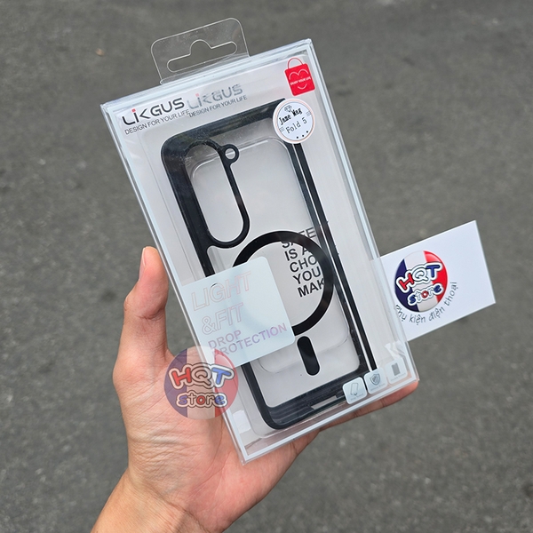 Ốp lưng trong suốt viền đen mỏng Likgus Jame Magsafe cho Z Fold 5