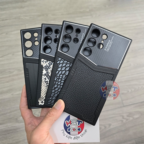 Ốp lưng Vertu da viền dẻo nhám cho Samsung S24 Ultra