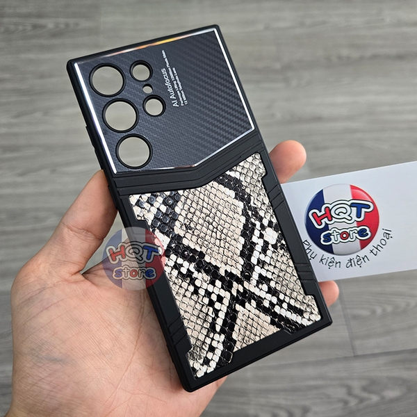 Ốp lưng Vertu da viền dẻo nhám cho Samsung S24 Ultra