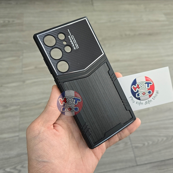 Ốp lưng Vertu da viền dẻo nhám cho Samsung S24 Ultra