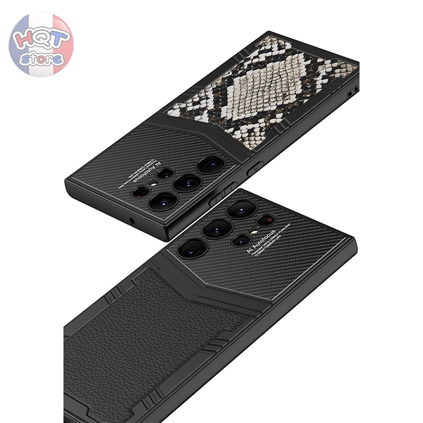 Ốp lưng Vertu da viền dẻo nhám cho Samsung S24 Ultra