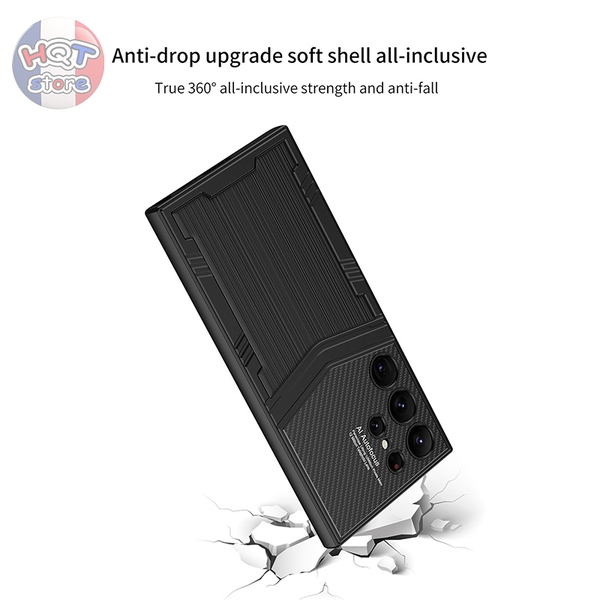 Ốp lưng Vertu da viền dẻo nhám cho Samsung S24 Ultra
