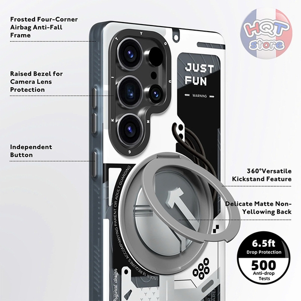 Ốp lưng Youngkit Cyberpunk 360 độ Spin Magnetic Stand Case S25 Ultra