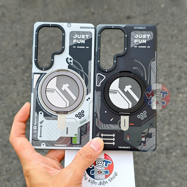Ốp lưng Youngkit Cyberpunk 360 độ Spin Magnetic Stand Case S25 Ultra