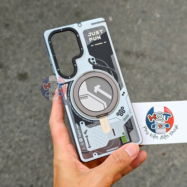 Ốp lưng Youngkit Cyberpunk 360 độ Spin Magnetic Stand Case S25 Ultra
