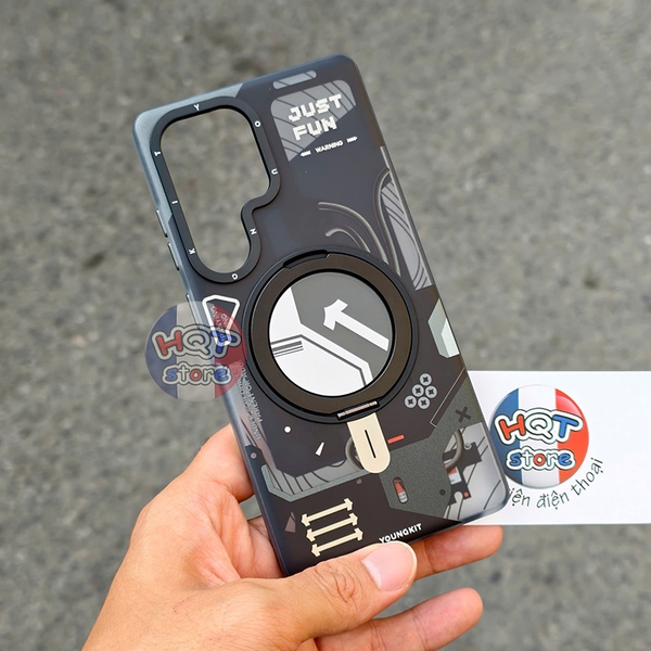 Ốp lưng Youngkit Cyberpunk 360 độ Spin Magnetic Stand Case S25 Ultra