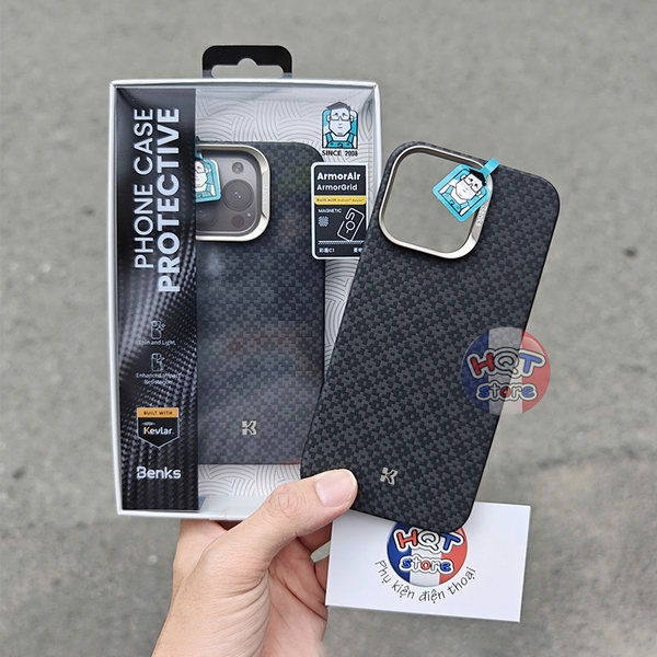 Ốp sợi carbon Benks ArmorGrid ArmorAir Case IPhone 16 Pro Max / 16 Pro