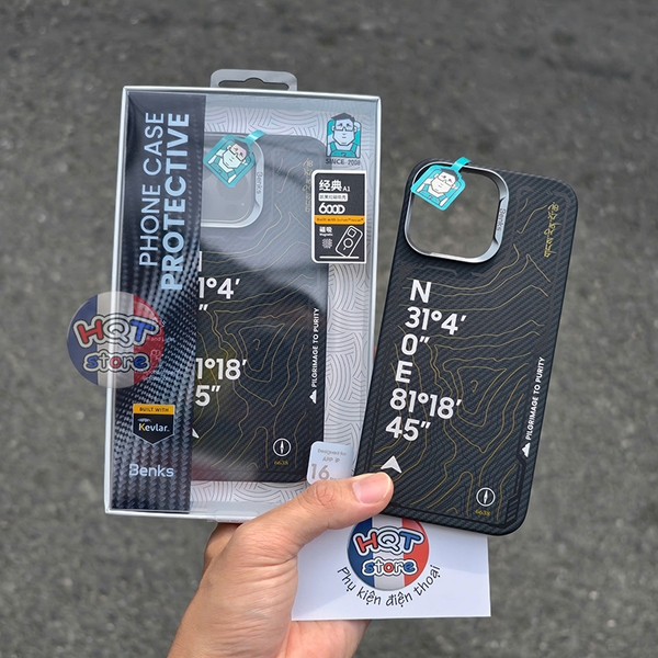 Ốp sợi kevlar 600D A1 Benks Kailash Mountain Case iPhone 16 Pro Max