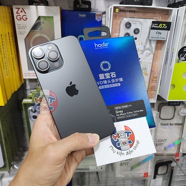 Ốp viền kính bảo vệ Camera Hoda Sapphire IPhone 15 Pro Max / 15 Pro