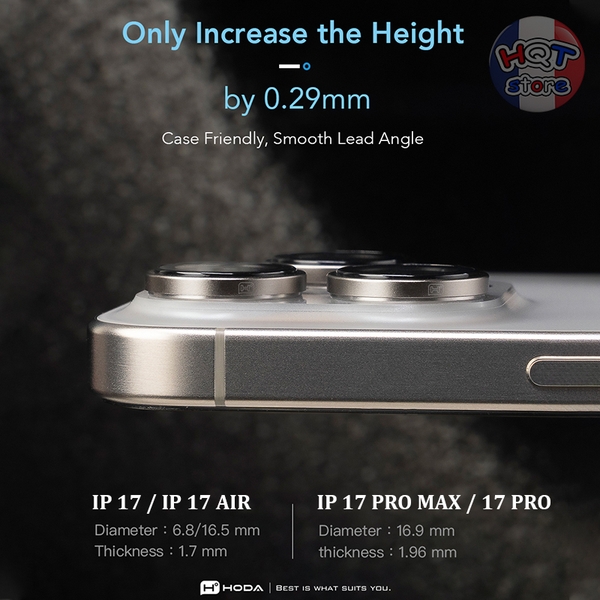 Ốp viền kính bảo vệ Camera Hoda Sapphire iPhone 17 Pro Max / 17 Pro