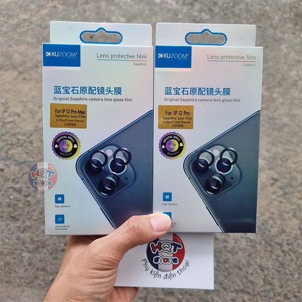 Ốp viền kính Camera đính đá Kuzoom Crystal IPhone 12 Pro Max / 12 Pro