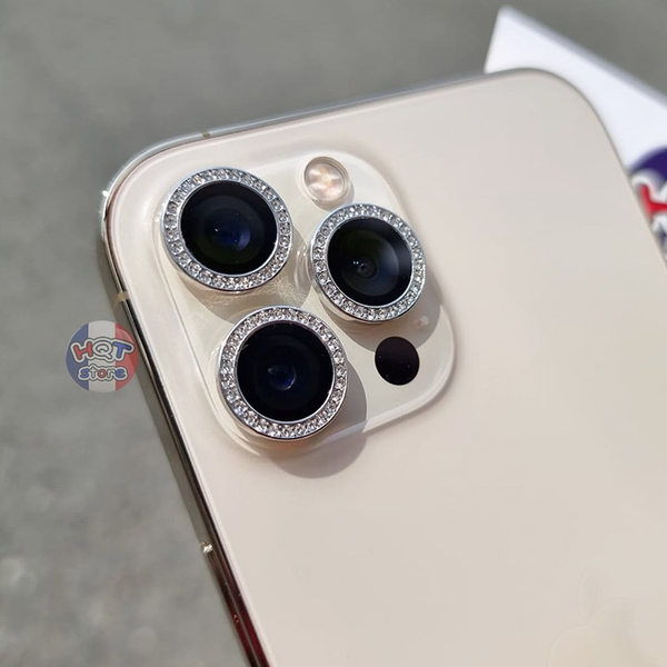 Ốp viền kính Camera đính đá Kuzoom Crystal IPhone 12 Pro Max / 12 Pro