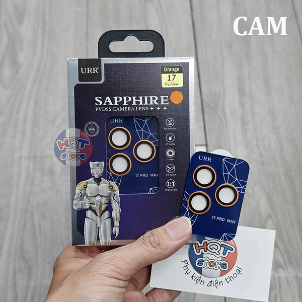 Ốp viền kính Camera URR Sapphire GIA iPhone 17 Pro Max / 17 Pro / 17