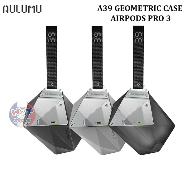 Ốp chống sốc Aulumu A39 Geometric Case AirPods Pro 3 Lock & Lanyard