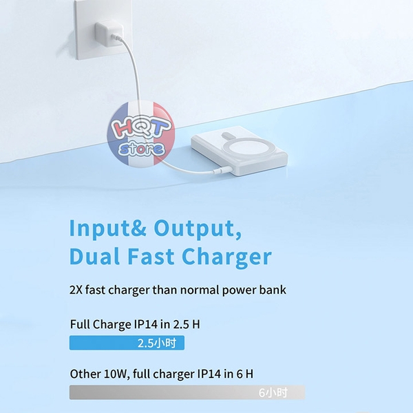 Pin sạc dự phòng Magsafe WiWU JC-20 Magnetic Wireless 10000 mah