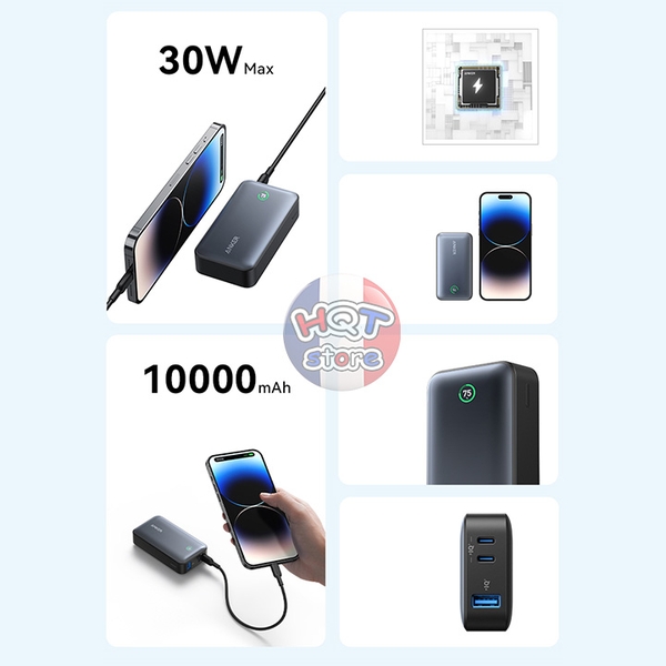 Pin sạc dự phòng sạc nhanh Anker 533 PowerCore 30W 10000 mah PD A1256