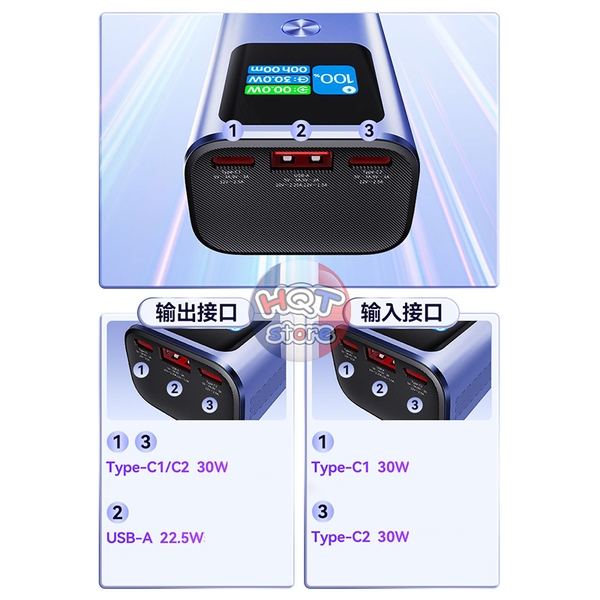Pin sạc dự phòng sạc nhanh JOWAY JP326 PD 30W 10000 mah có màn hình