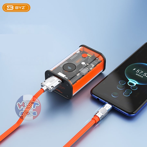 Pin sạc dự phòng trong suốt BYZ W90 20000mah PD 22.5W 20W sạc nhanh