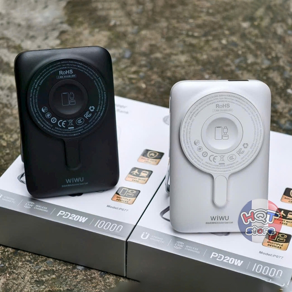 Pin sạc dự phòng không dây WiWU Pioneer Wi-P077 10000 mah có chân đế