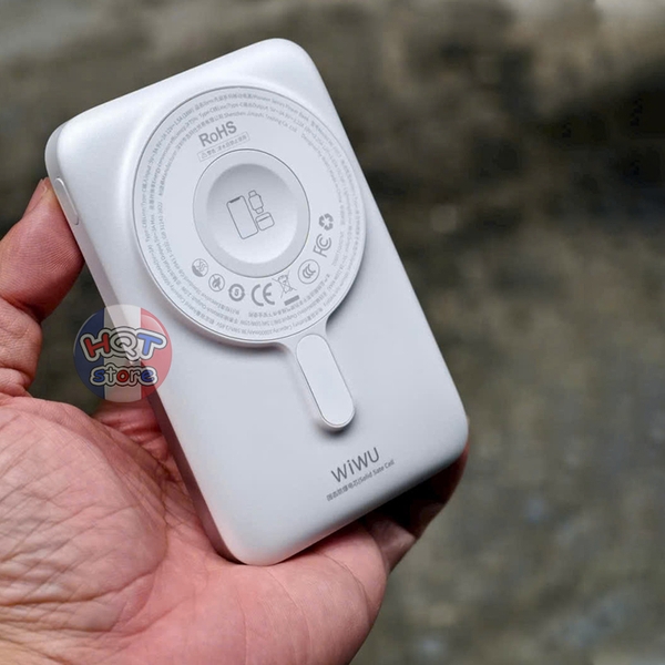 Pin sạc dự phòng không dây WiWU Pioneer Wi-P077 10000 mah có chân đế