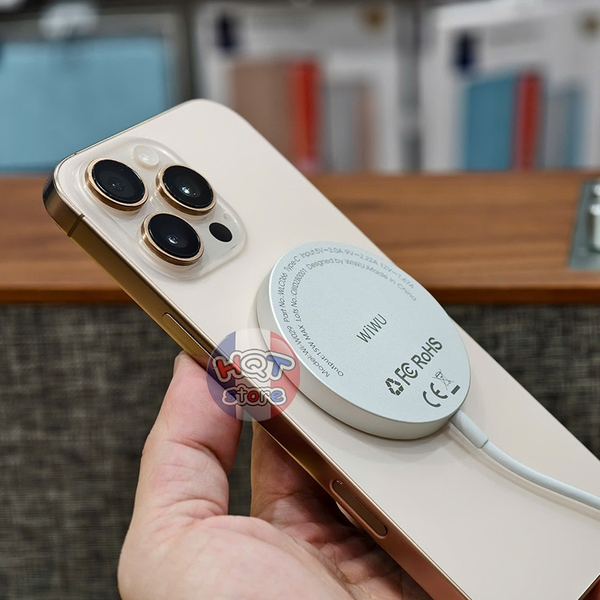 Sạc không dây Qi2 Magsafe WiWU Magnetic Wireless Charger 15W Wi-W029