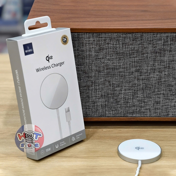 Sạc không dây Qi2 Magsafe WiWU Magnetic Wireless Charger 15W Wi-W029