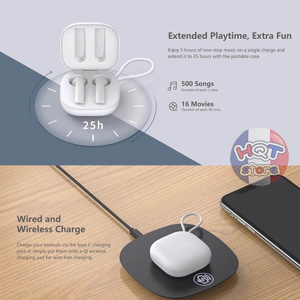Tai nghe Bluetooth 1More Omthing AirFree Pods EO005 hỗ trợ AptX