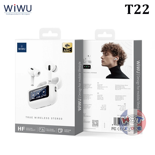 Tai nghe Bluetooth WiWU T22 chống ồn ANC USB-C màn hình cảm ứng