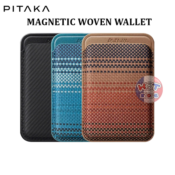 Ví Pitaka Magnetic Woven Wallet hít nam châm Magsafe